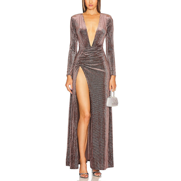 michael costello dresses Long Gray Chiffon Bridesmaid Dresses Mixed Style – Lisposa main image 1